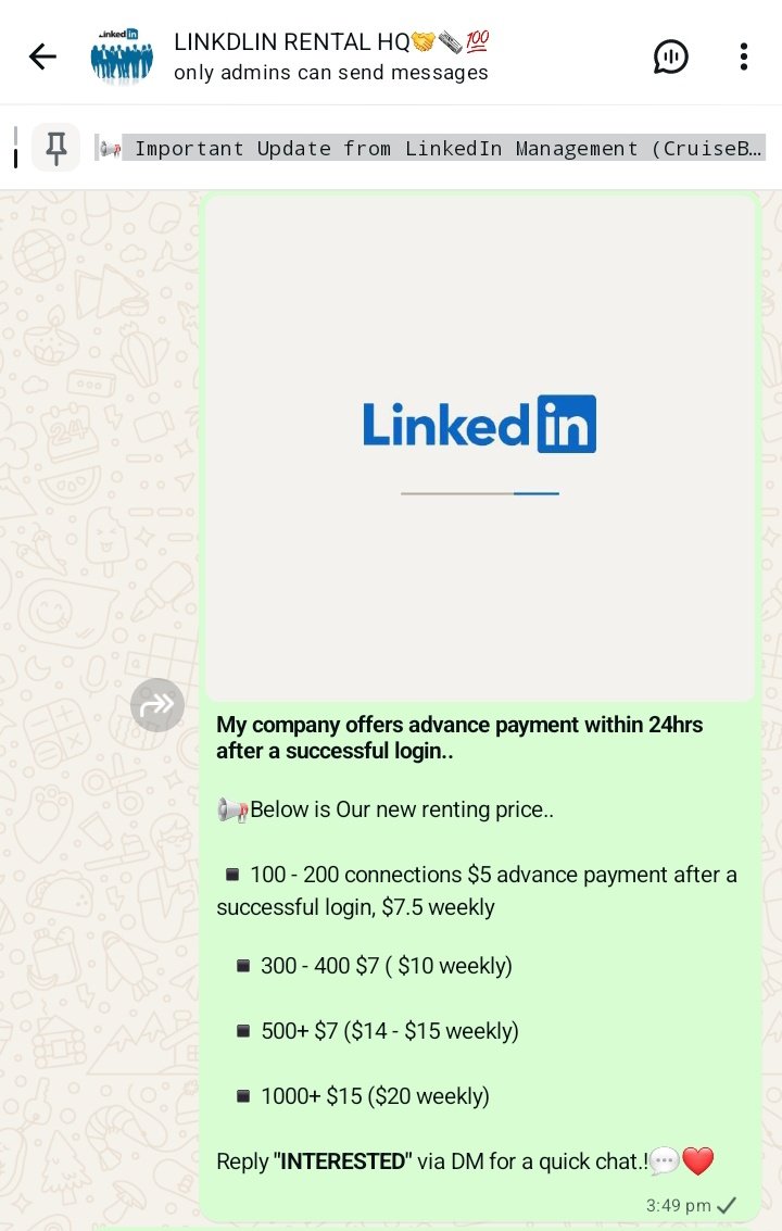 Linkedin Renting Business tweet media