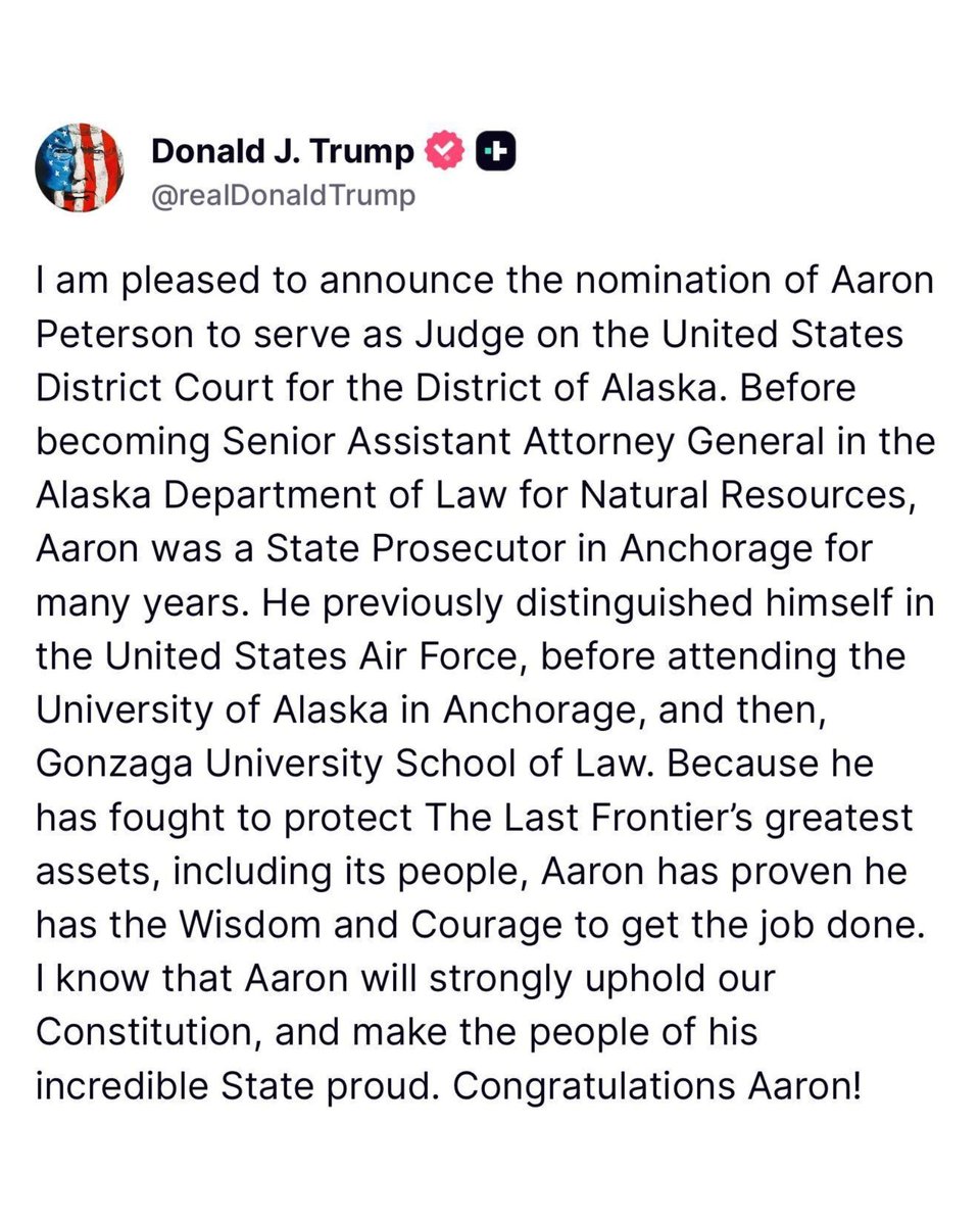 EricLDaugh's tweet image. 🚨 JUST IN: Another BRUTAL loss for the left-wing activist judges as President Trump names TWO conservative nominees to the federal judiciary

- Nick Ganjei, District Court for the Southern District of Texas
- David Fowlkes, District Court for the Western District of Arkansas…