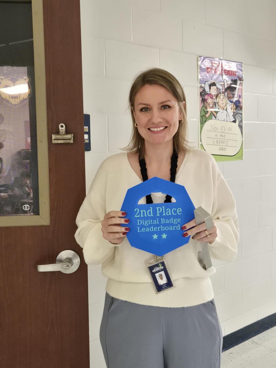 gccisd_edtech's tweet image. Congratulations to our 1st Nine Weeks Leaders in the 3-Year Digital Badge Challenge. It&apos;s a close race with Ms. McEwen (CBJ) and Ms. Reynard (BJS) tied for 3rd. Ms. Nelson (CBJ) is 2nd, and leading with 49 badges is Ms. Augustin (EFJ). Who will lead in the 2nd nine weeks?