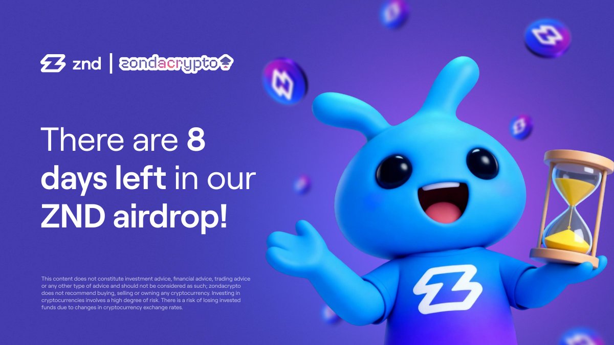 Only 8 days left to rank up in the ZND Birthday Airdrop! ⏰ The countdown is  on, and the leaderboard is heating up! 🔥 Have you collected enough points?  With just 8