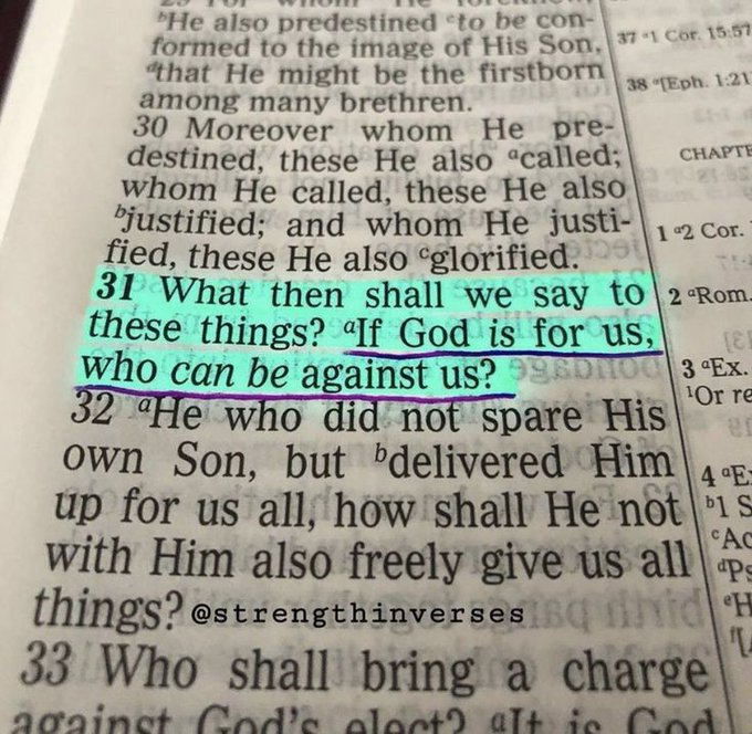 If God is for us, who can be against us?