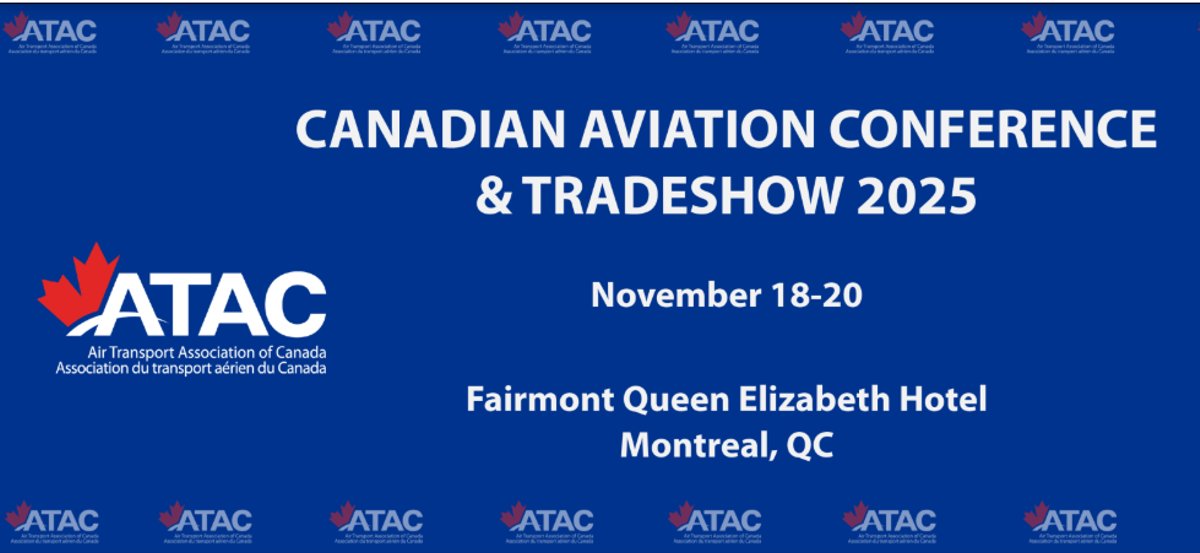 CommercialJet's tweet photo. Commercial Jet is attending the ATAC Canadian Aviation Conference &amp; Tradeshow in Montreal on November 18-20th. To set up an appointment with our representatives, please email sales@commercialjet.com or call +1 (305) 341-5150. We look forward to seeing you at this premier event! https://t.co/jHU6Qbw9zv