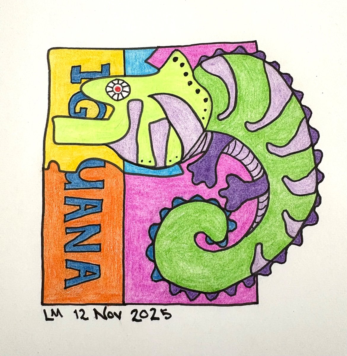 LindaMedina5's tweet image. Wednesday’s #ShapeChallenge at @StudioTeaBreak - “Iguana”
