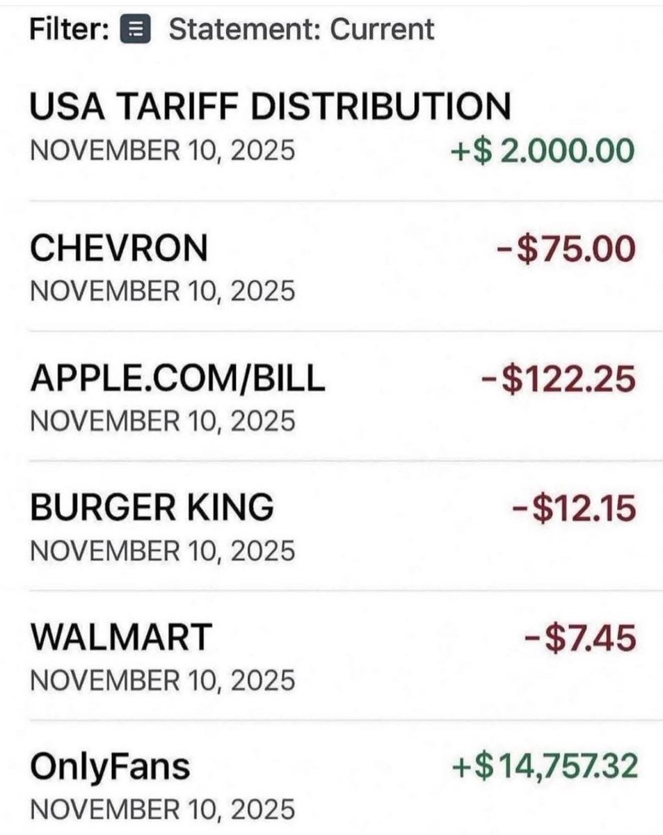 Thank you Trump for my $2000 tariff refund check! 😭