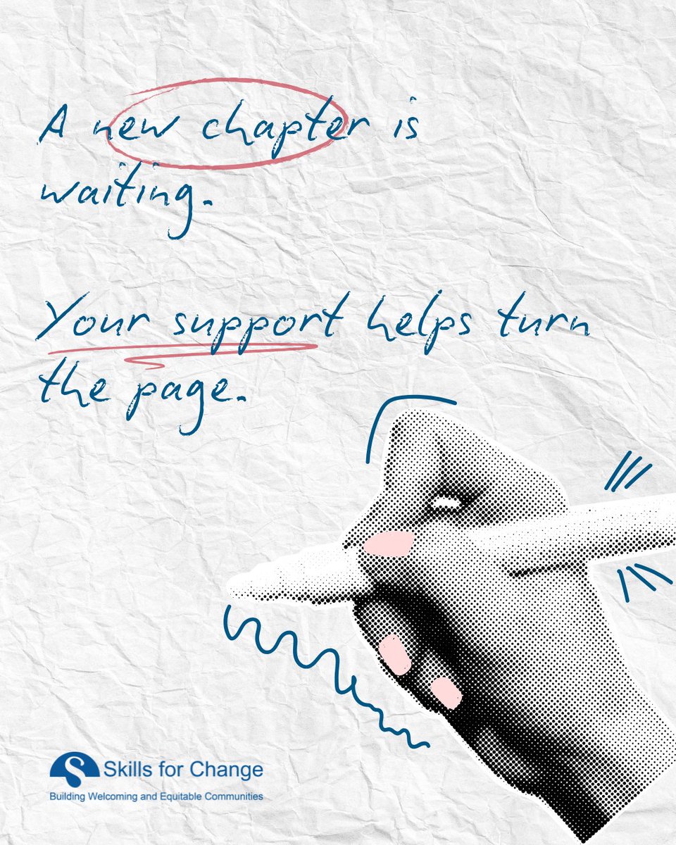 SkillsforChange's tweet photo. Every newcomer arrives with a story already written.
With the right support, Skills for Change helps them turn the page.
This Giving Season, help us keep Rewriting Futures.
One Story. One Opportunity. One Step at a Time.
Donate - https://t.co/ixI4OxSYR2
#RewritingFutures https://t.co/oRN0KyouSx