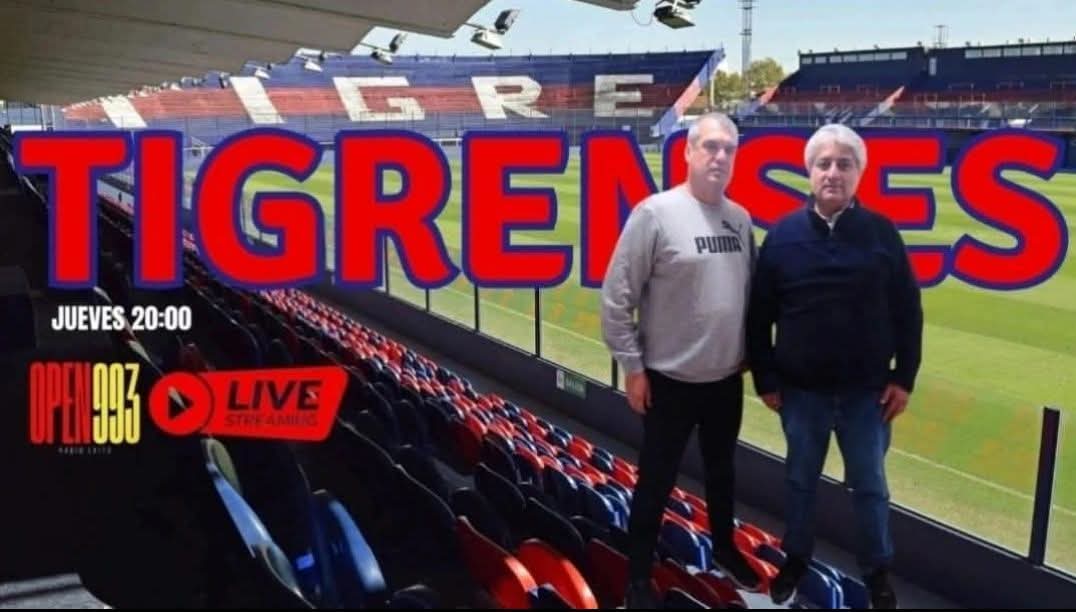 Jueves 20 hs, como hace 19 años, "Tigrenses" por OPEN 99.3 FM*
*Suscribite a nuestro canal de #Youtube ►youtube.com/@laopen993
Sitio oficial ➯ open993fm.com.ar
Instagram ➯ instagram.com/laopen993fm
Mandanos un whatsapp 1156055941