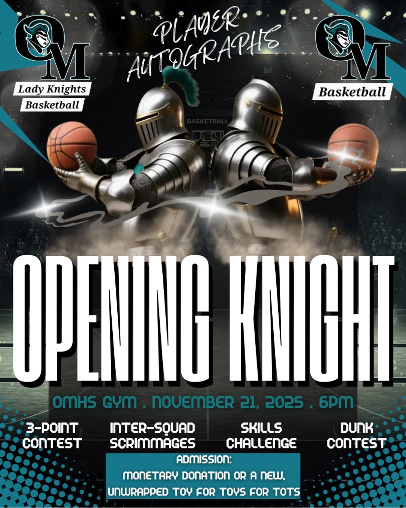 Happening NEXT Friday! November 21st
Boys and Girls Basketball! Go Knights!