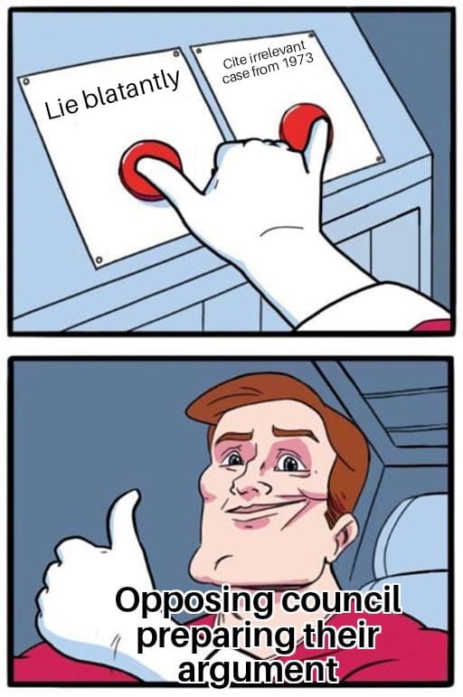 lpnlolz's tweet image. Opposing counsel prepping like it&apos;s a bar trivia night, not a legal proceeding.
⚖️ “Your Honor, as supported by Totally Not Relevant v. Doesn’t Apply, 1973…”
📚 Meanwhile, the truth is just sitting in discovery.

#lawyerlife #legalhumor #attorneyproblems