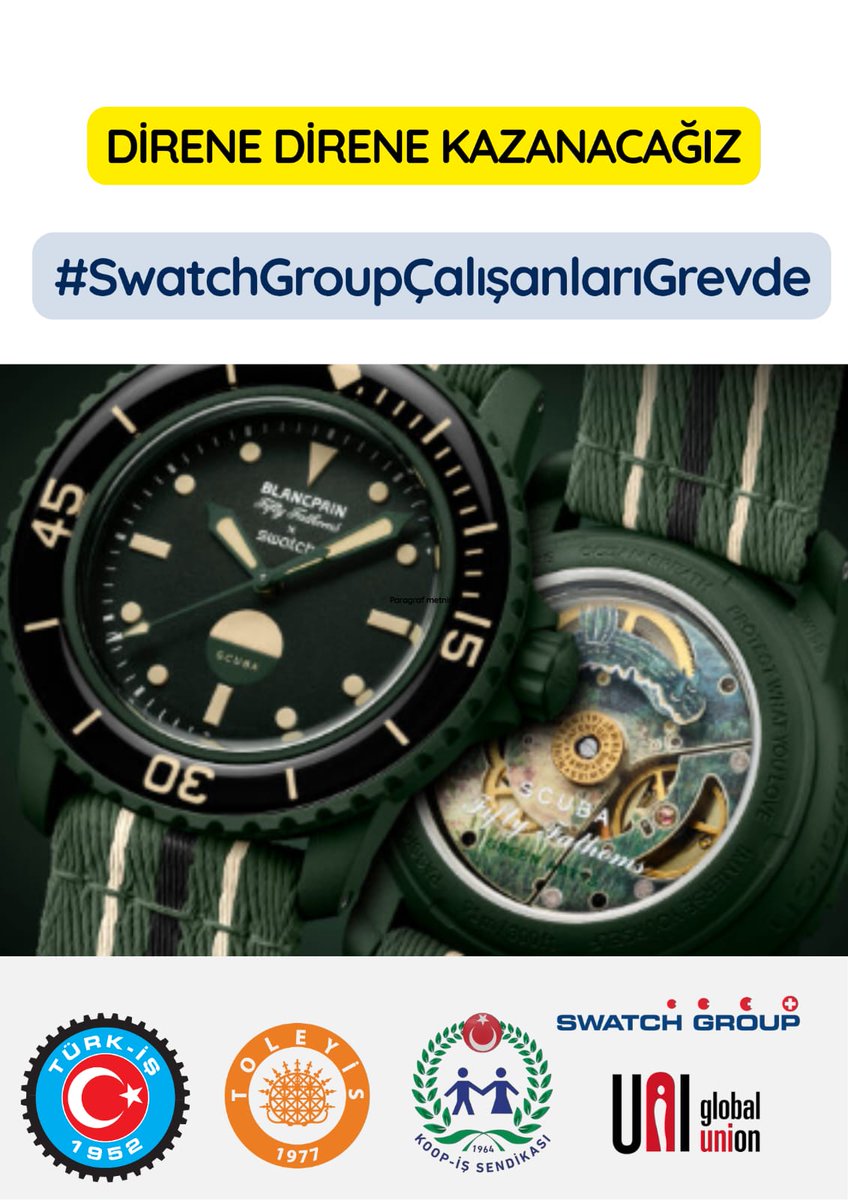 Sabahın köründe kalkıyoruz,buz gibi havada yola çıkıyoruz.
Akşam eve dönüyoruz, çocuğumuz çoktan uyumuş oluyor.
Bizim emeğimizle büyüyen markalar, bize dönüp bakmıyor bile.
#SwatchGroupÇalışanlarıGrevde