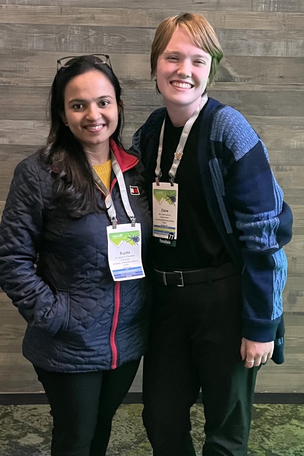 UNMC_PathMicro's tweet image. Congrats to Claire Garman, a PhD student working in Dr. Sujata Chaudhari&apos;s lab, who won 1st place in oral presentation at @EntsocAmerica&apos;s annual conference. Garman presented their research on the critical role of chitin biosynthesis in tick cuticle integrity.