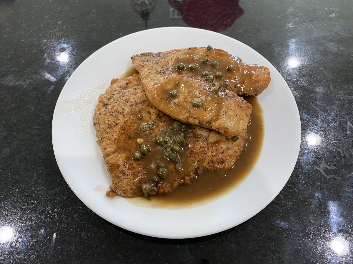 I actually had time to cook today, so chicken piccata for lunch it is.