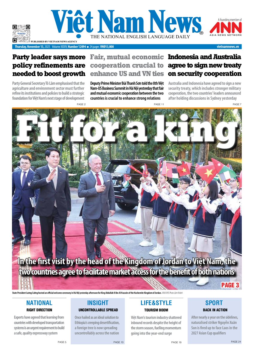 VietnamNewsVNS's tweet image. Here&apos;s the front page of our paper today.
#Vietnam #News #LatestUpdate