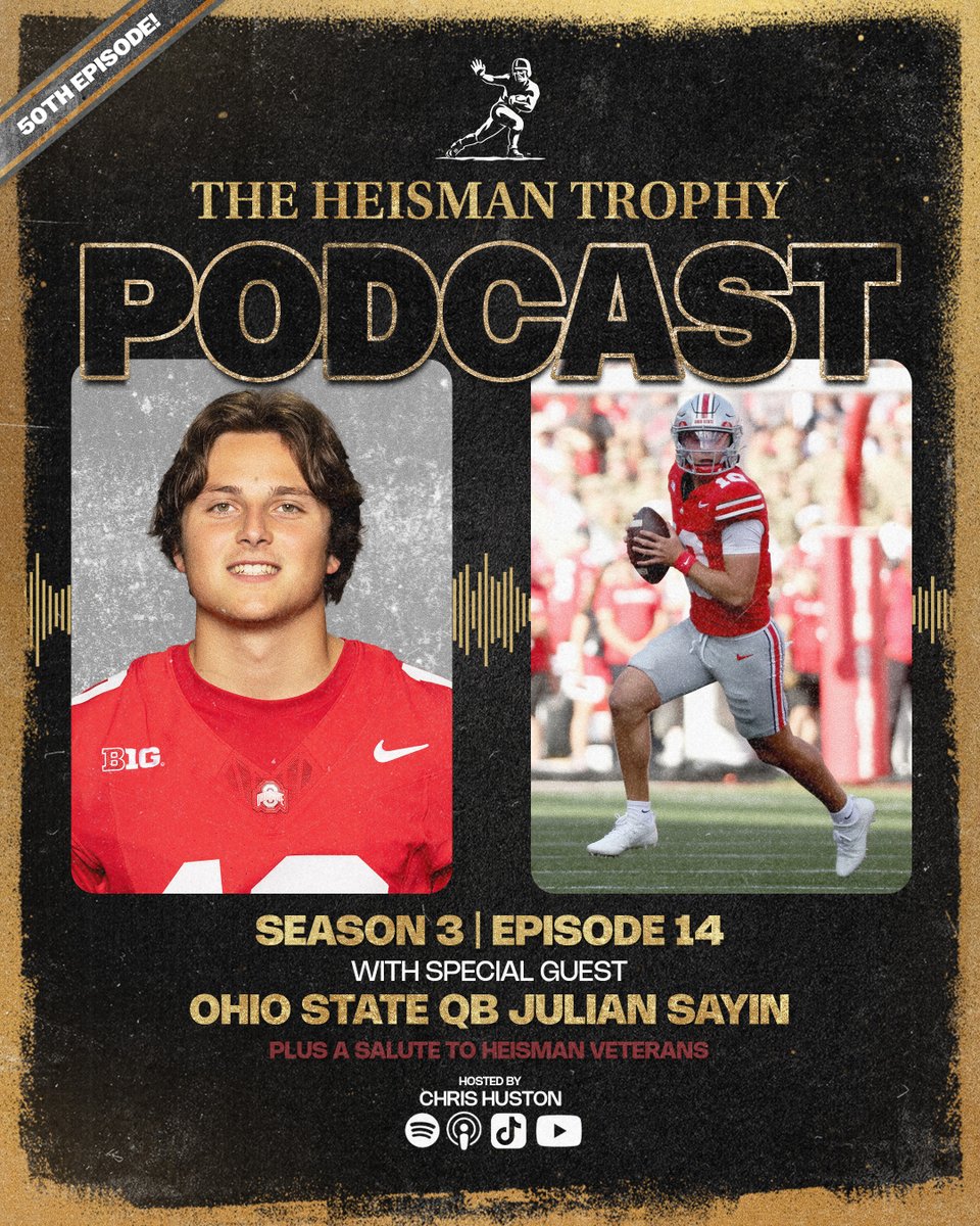On the 50th episode of the Heisman Trophy Podcast, <a href="/OhioStateFB/">Ohio State Football</a> quarterback <a href="/juliansayin2/">Julian Sayin</a>, also known as "Mr. 80%", drops by to talk about his football journey, including how he mastered the fine art of completing passes at an absurdly high rate.

The redshirt freshman has the