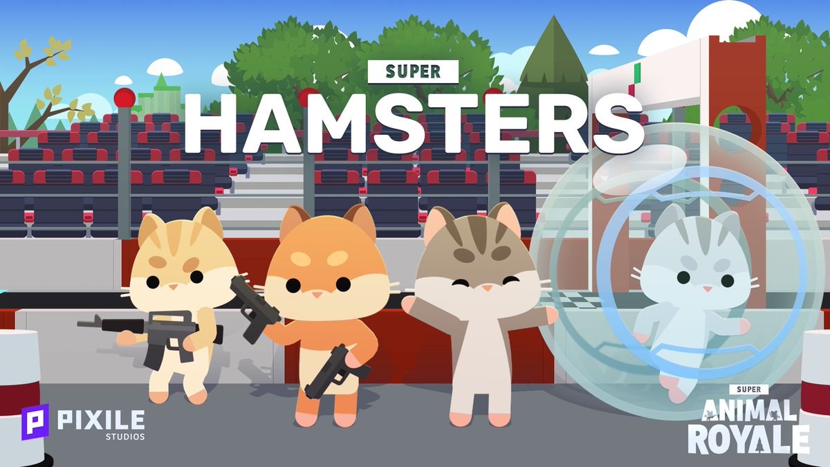 A little over 2 years ago I created my 1st SAR Super Animal Concept - Super Hamster 🐹✏️

A few tweaks and squeaks later, <a href="/PixileStudios/">Pixile</a> have finally added them in game

They'll be officially coming to Super Animal Royale along with Super Animal World on Tuesday 9th December 🎉🗓️