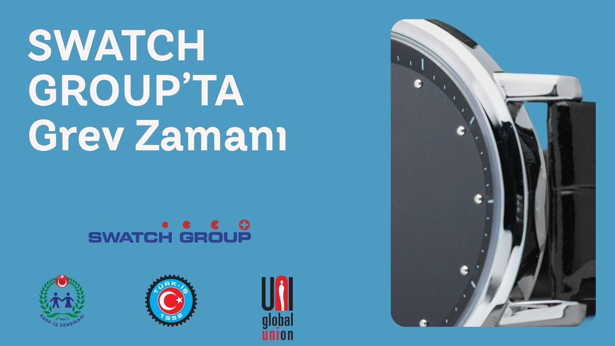 Grevdeyiz!

Çünkü emeğin onuru için, insanca bir yaşam için, adalet için mücadele ediyoruz.

Birlikteyiz, güçlüyüz, haklıyız!

#SwatchGroupÇalışanlarıGrevde 

<a href="/Swatch/">Swatch</a> 
<a href="/swatchturkiye/">Swatch Türkiye</a> 
<a href="/SwatchINDIA/">Swatch India</a> 
<a href="/OmegaSwatch/">Swatch OMEGA ゲッター</a> 
<a href="/SwatchUK/">Swatch UK</a> 
<a href="/swatch_jp/">swatch_jp</a> 
<a href="/SwatchUS/">Swatch® US Official</a> 
<a href="/SwatchJordan/">SwatchJordan</a> 

<a href="/uniglobalunion/">UNI Global Union</a>