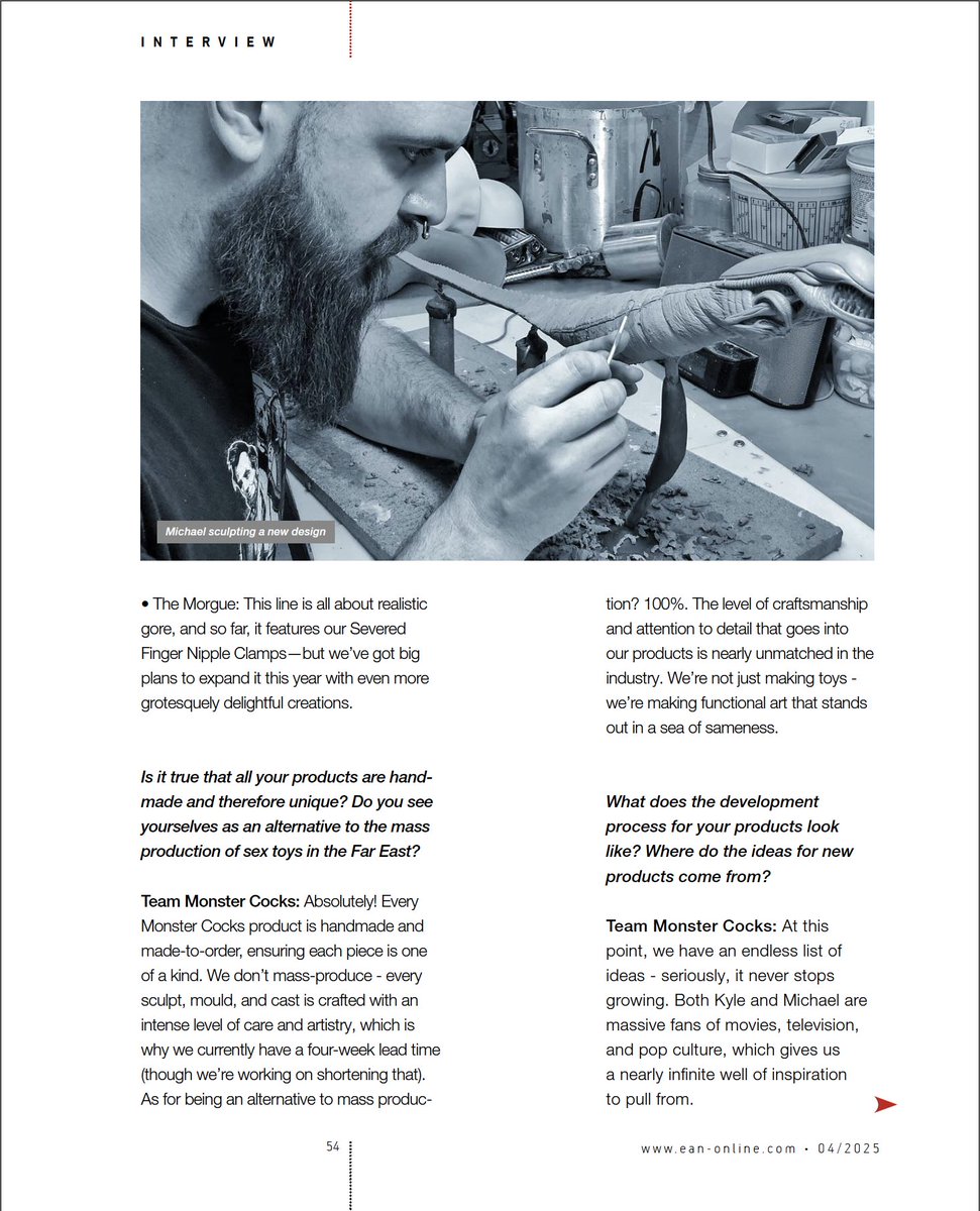 Check out the first 4 pages of the interview we did with <a href="/ean_online/">EAN Online</a>  (Europe's first choice for the erotic trade) magazine!   

If you're interested in getting some behind the scenes info on our brand and company, you'll love this! If we get 10 likes we'll share the rest! 🖤