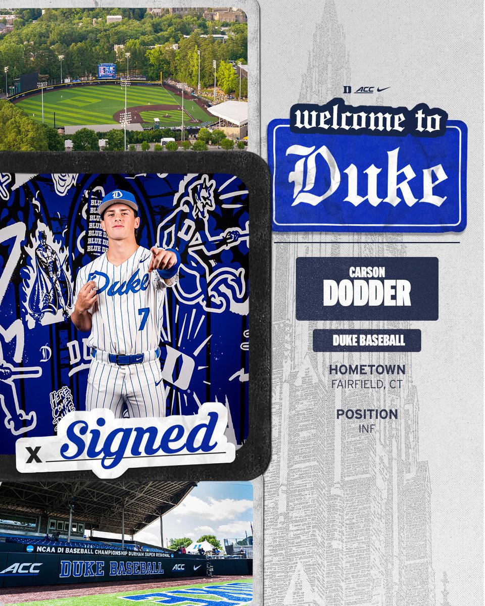 DukeBASE's tweet image. Welcome to Duke, Carson 😈⚾️

#GoDuke