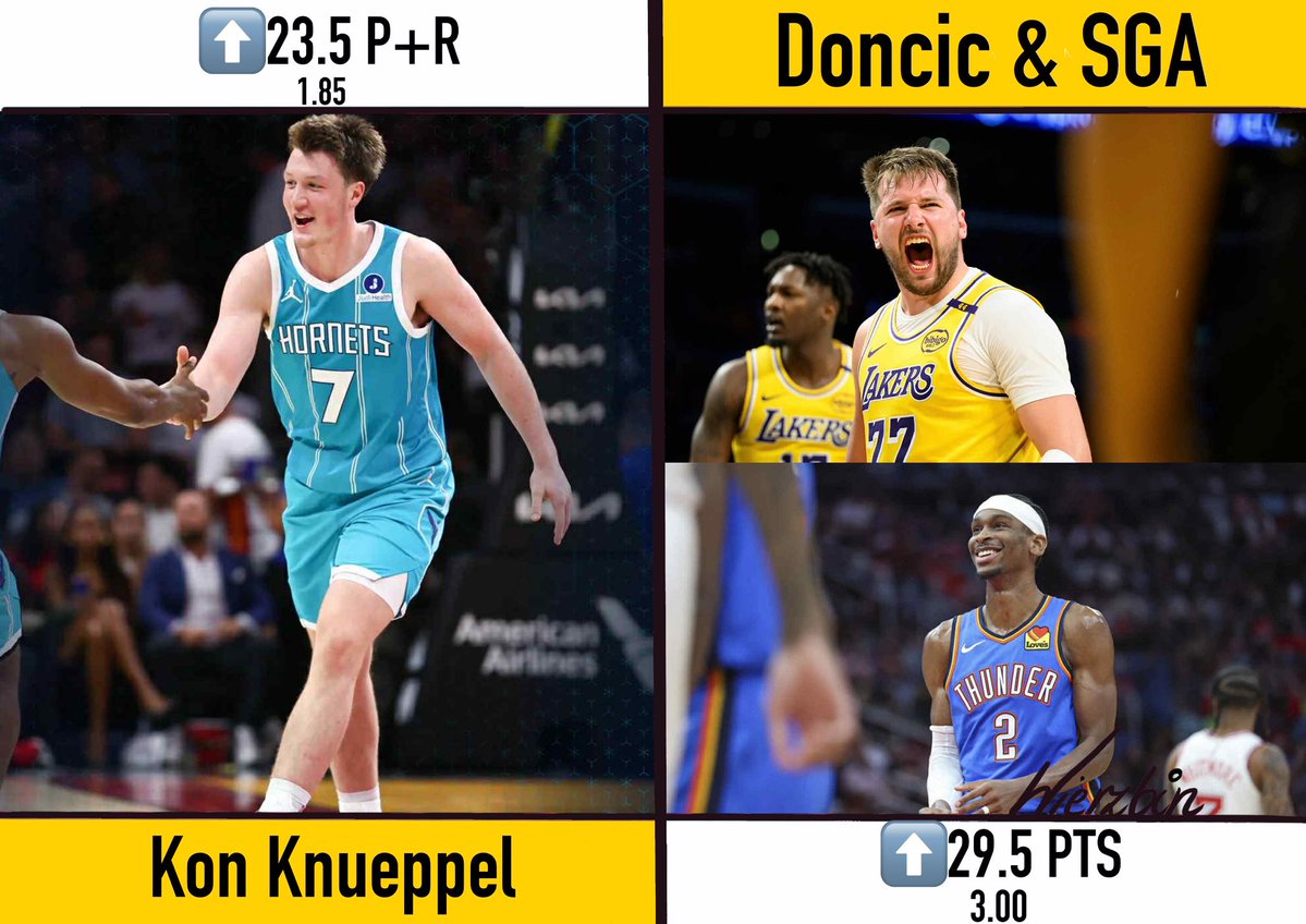 👥DUBEL NBA🏀

🎥: superbet.onelink.me/Tegf/gmeom4sj

💸50PLN freebet dla obserwującego który 💖 polubi posta jeżeli kupon będzie wygrany✅

1️⃣Knueppel ⬆️23.5 P+R - 1.85 
2️⃣Doncic &amp; SGA ⬆️29.5 PTS - 3.00 

Tyle ode mnie na dzisiaj, oby nocka była udana ✊