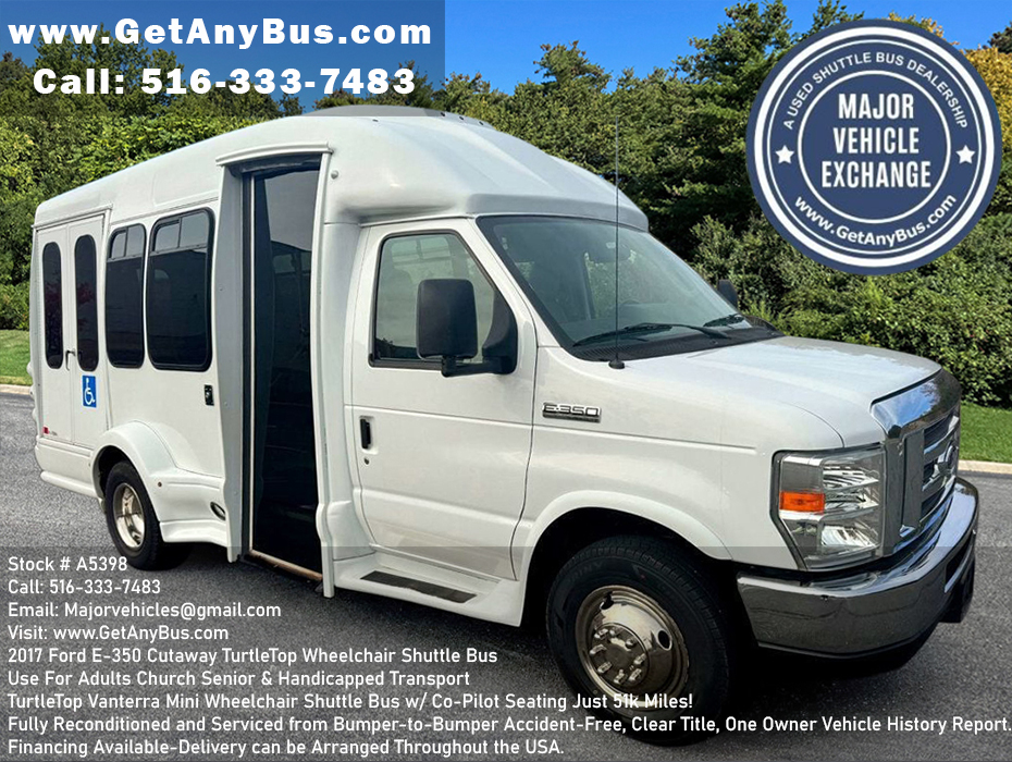 PreownedBuses's tweet image. RECONDITIONED FORD E-350 NON-CDL TURTLETOP WHEELCHAIR SHUTTLE BUS WITH CO-PILOT SEAT #e350 #shuttle #shuttlebus #busforsale #noncdl #wheelchairlift