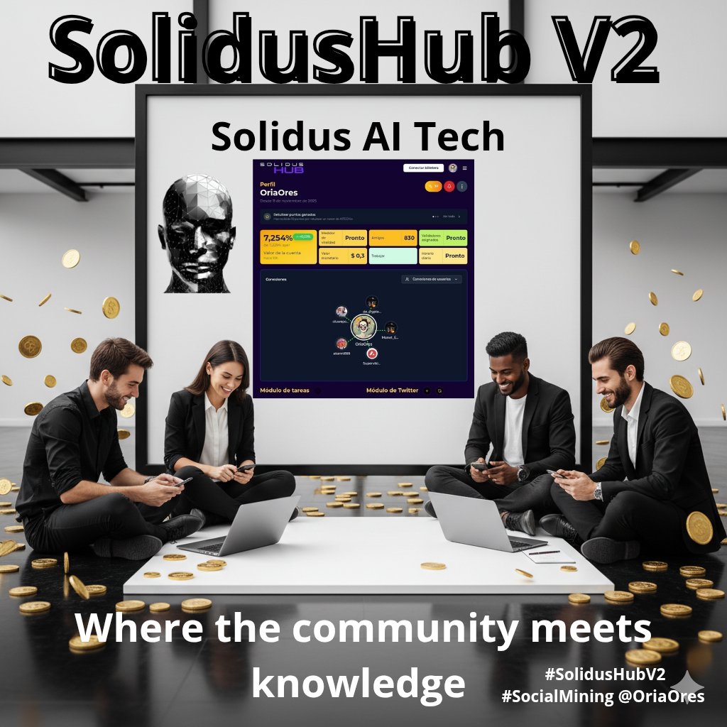 OriaOres's tweet image. Today I opened #SolidusHubV2 for the first time. It&apos;s not just a platform: it&apos;s an invitation to learn, build, and share with purpose. It&apos;s exciting to see how technology can be a space for community. Thank you @AITECHio for opening this door at @TheDAOLabs #SocialMiningV2