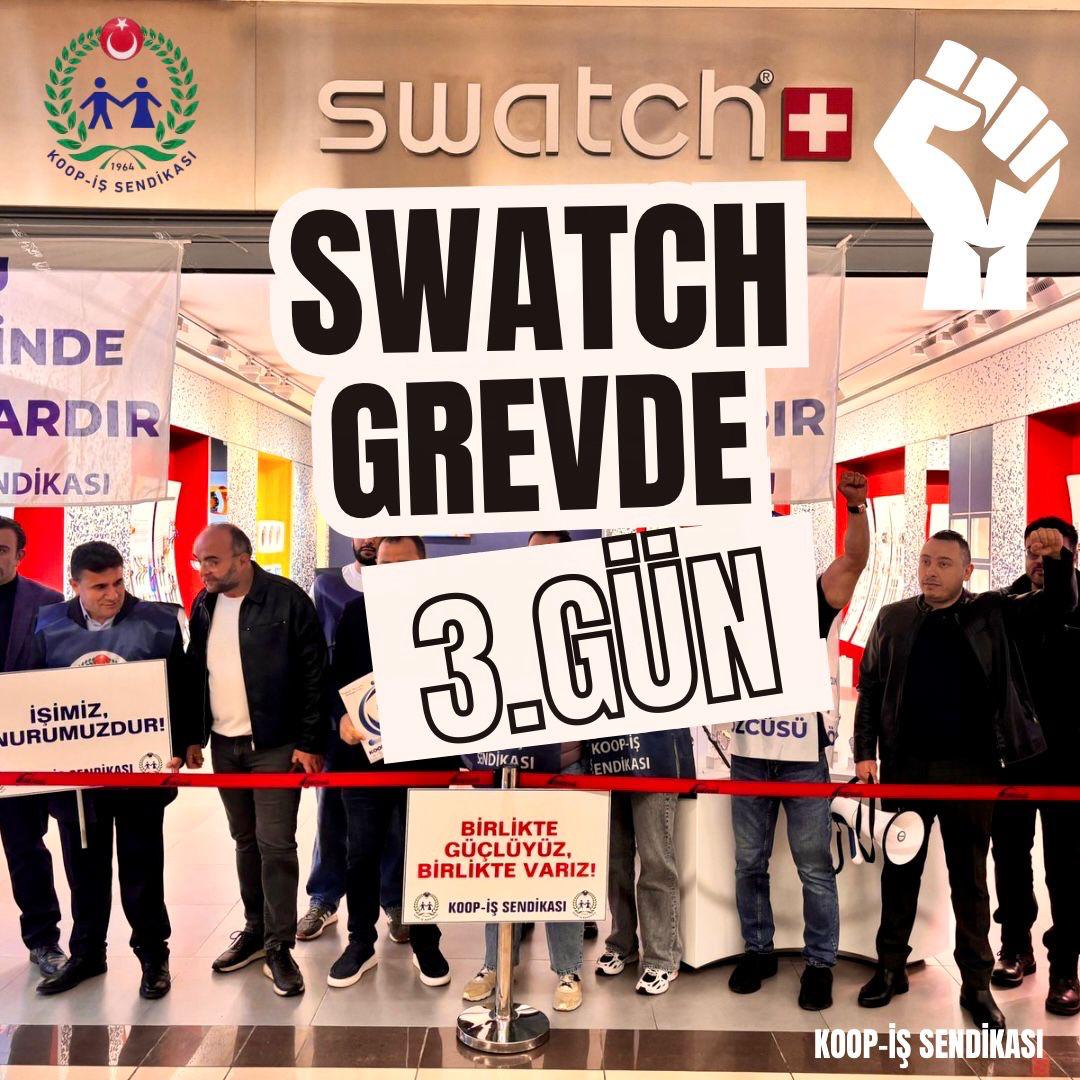 The watch may stop, but our fight won’t!... ⏱️✊
#SwatchGroupÇalışanlarıGrevde
<a href="/Swatch/">Swatch</a> <a href="/KOOPISSENDIKASI/">Koop-İş Sendikası</a> <a href="/uniglobalunion/">UNI Global Union</a> <a href="/swatchturkiye/">Swatch Türkiye</a>
