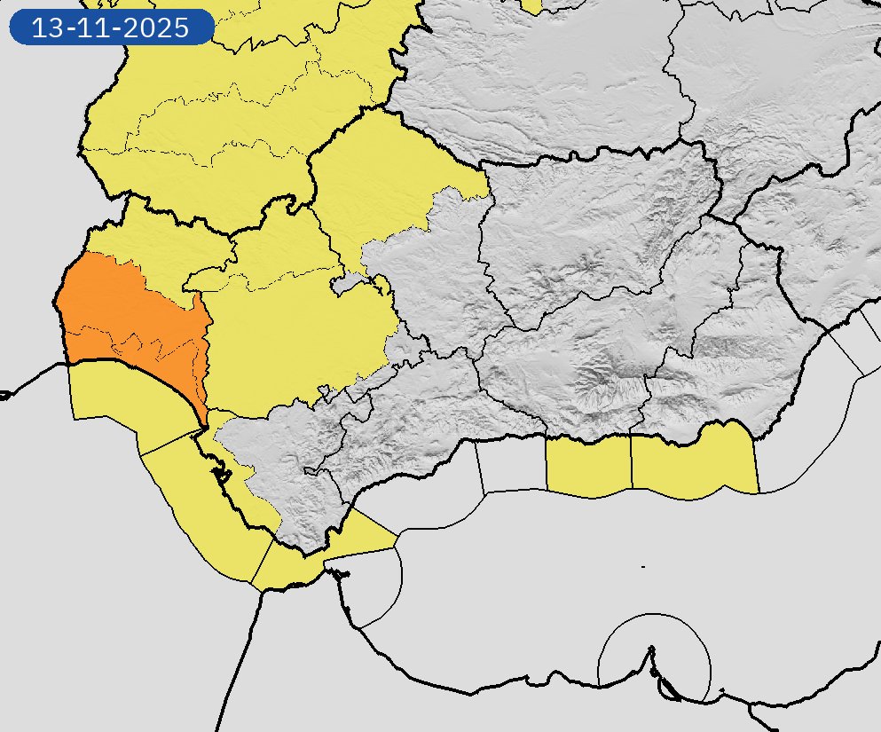 12/11 19:30 AVISOS MAÑANA | Andalucía: costeros, lluvias, vientos y tormentas. Nivel máximo de aviso: naranja.
Actualizaciones en aemet.es/es/eltiempo/pr…