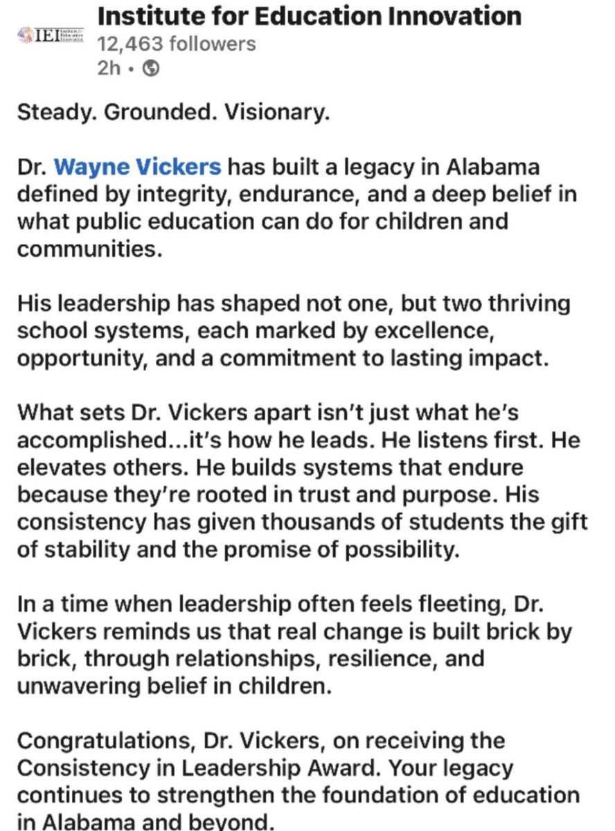 What a blessing to work for the Vickers family! Thank you Dr Vickers and congrats!! Best Ever! Love and appreciate you and Pam!! ⁦<a href="/WARRIORNATION20/">Thompson Football</a>⁩ ⁦<a href="/Alabasterk12/">Alabaster City Schools</a>⁩ ⁦<a href="/AHSAAUpdates/">AHSAA</a>⁩ # OUTWORKEMALL!!!