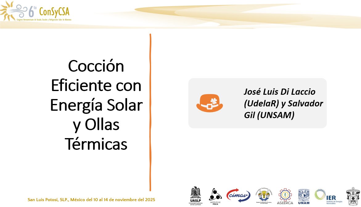 Fue un gusto presentar con <a href="/sgil1950/">Salvador Gil</a> nuestro trabajo de cocción eficiente con ES y Ollas térmicas en el Congreso Iberoamericano de cocción, secado y refrigeración solar de alimentos