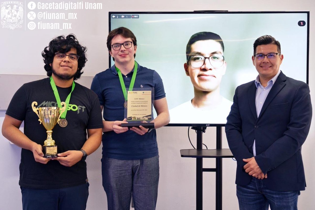 FIUNAM_MX's tweet image. #HoyEnLaFI, platicamos con los campeones de la Final Mexicana #ICPC2025, certamen que se llevó a cabo en Guadalajara. 🧑‍💻
Próximamente, publicaremos en nuestra #GacetaDigitalFI la entrevista completa. ✨
#OrgulloFI ❤️🤍
@die_fi_unam