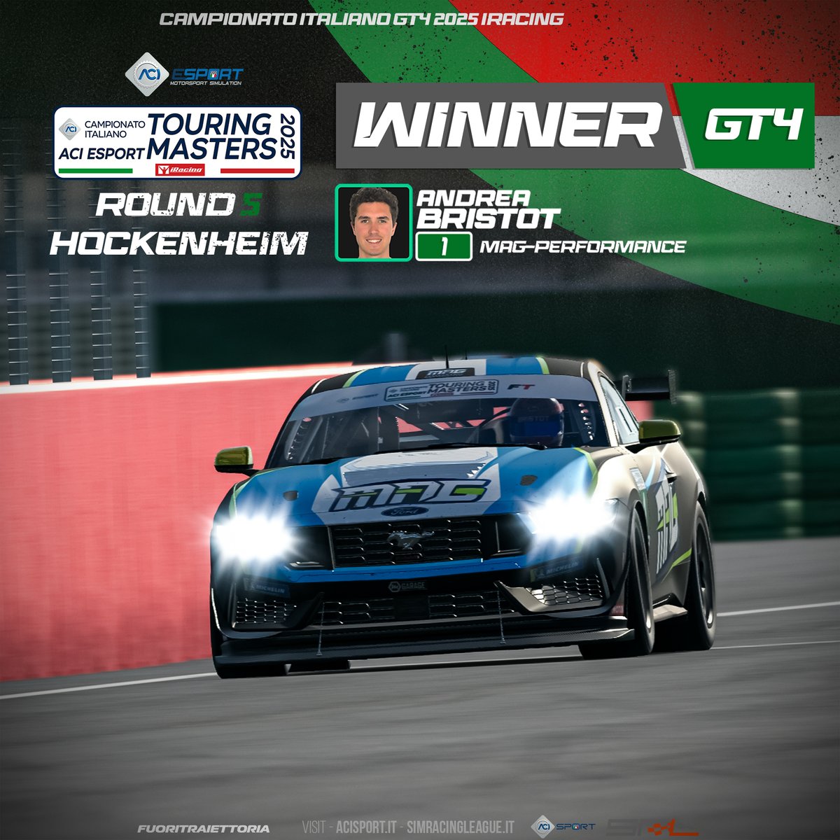 Bristot imprendibile a Hockenheim.
Partito 2°, sfrutta il caos alla partenza e poi vola via: 10 secondi di margine su Pierre Ferrari e quarta vittoria stagionale.
La corsa al titolo parla sempre più MAG-Performance.
#TouringMasters2025 #SimRacing #ACIESport
<a href="/ACI_Sport/">ACI Sport</a>  <a href="/iRacing/">iRacing</a>