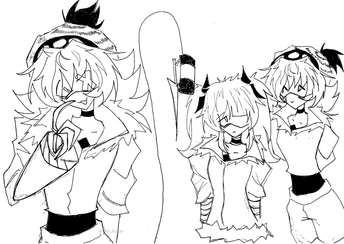 #juziweek2025 - Day 2 swap scenario 
low-key didn't know what to draw for this,, just concept designs or something 😓 #juzi #brandedgun