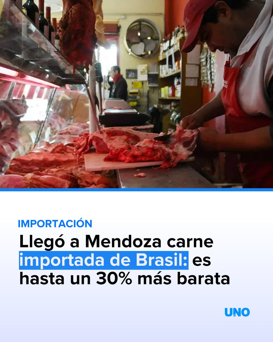 🥩🇧🇷  SE ESPERAN 80 TONELADAS DE BIFE ANCHO Y OTROS CORTES

- Lo que parecía lejano ya está ocurriendo: cortes de carne importados desde Brasil comenzaron a aparecer en las carnicerías mendocinas, con precios hasta 30% más baratos.

-  Primero llegó la bondiola de cerdo, y en los