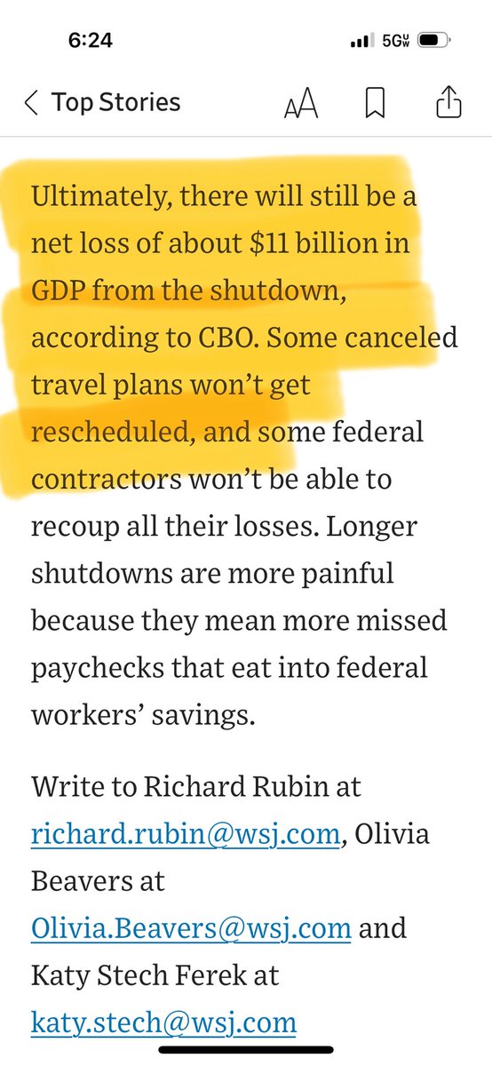 Glad to see shutdown may be ending but what a waste…

Read the rest of the <a href="/WSJ/">The Wall Street Journal</a> story: wsj.com/politics/polic…