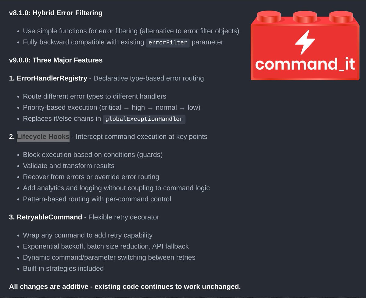 ThomasBurkhartB's tweet image. Proposal for new features of command_it, happy about feedback. Link and video about current error handling below #flutterdev