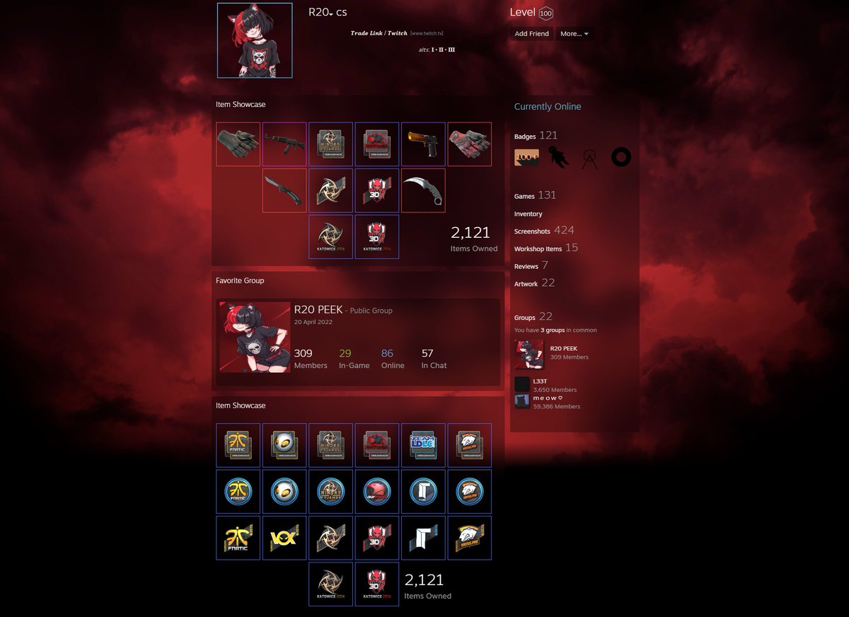 R20_cs's tweet image. My steam profile Before and after the cs2 rarity color update
;~;