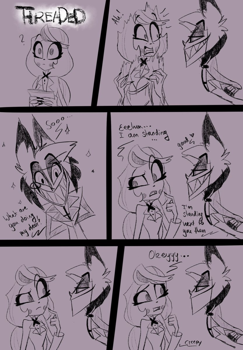 🪡THREADED✨ part 4

So this is his plan … hmm he is not good at flirting I think lol 😂 

#alastorxcharlie #charlastor #radiobelle #HazbinHotelAlastor #musicalshipping
#аластор #чарли #HazbinHotelCharlie
#чарластор #잘래스터 #royalradio 

Previous: x.com/yunakixxx/stat…