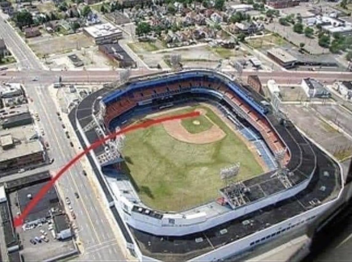 On September 10, 1960 Mickey Mantle rockets a home run that measured 643ft.

Guinness Records as it as the longest ball ever hit in a major league game.

This is where the ball supposedly landed.