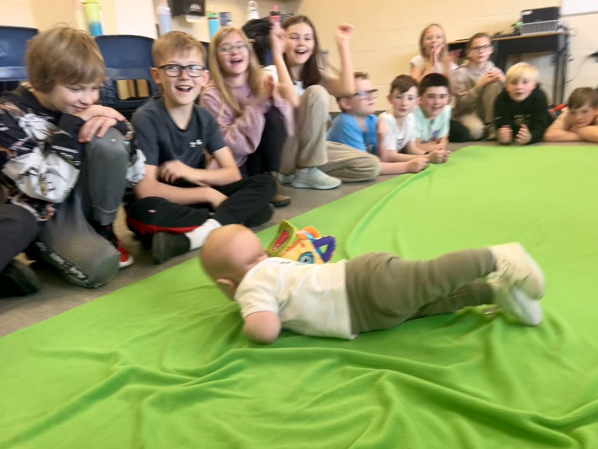 amykeoNL's tweet image. Baby Liam came back today and his friends in Mr. Chaulk’s class were SO excited to see him roll over 💚 @MsSamPower @JuniperRidgeNL @RootsofEmpathy
