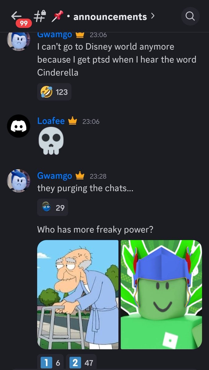 Parlo's own announcement chat is looking rather interesting 💀