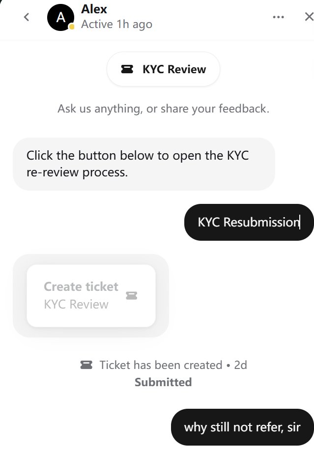bonnerwang1's tweet photo. @stable hourglass is joke, they don't allow us to rekyc for 3 days, they should compensate us https://t.co/jsul2kogML