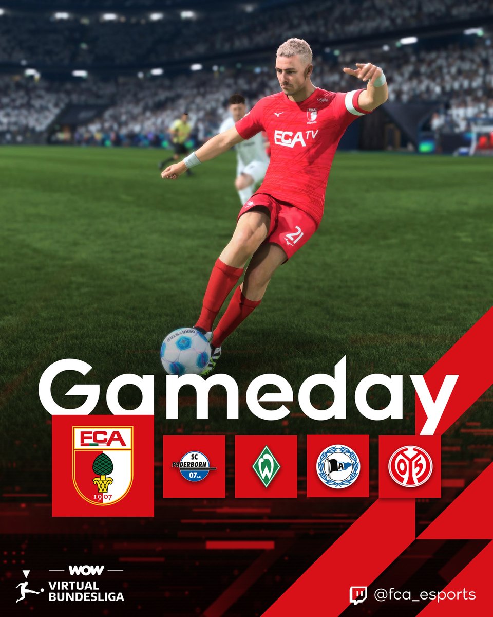Endlich wieder #GAMEDAY! 🎮 Ab 18.00 Uhr rollt der virtuelle Ball. 🙌 Auf uns wartet ein Viererpack! ✊ Einschalten lohnt sich doppelt, ihr könnt die unterschriebene Karte von Tietzi gewinnen! ❤️💚🤍

#FCAeSports #FCA #VBLCC