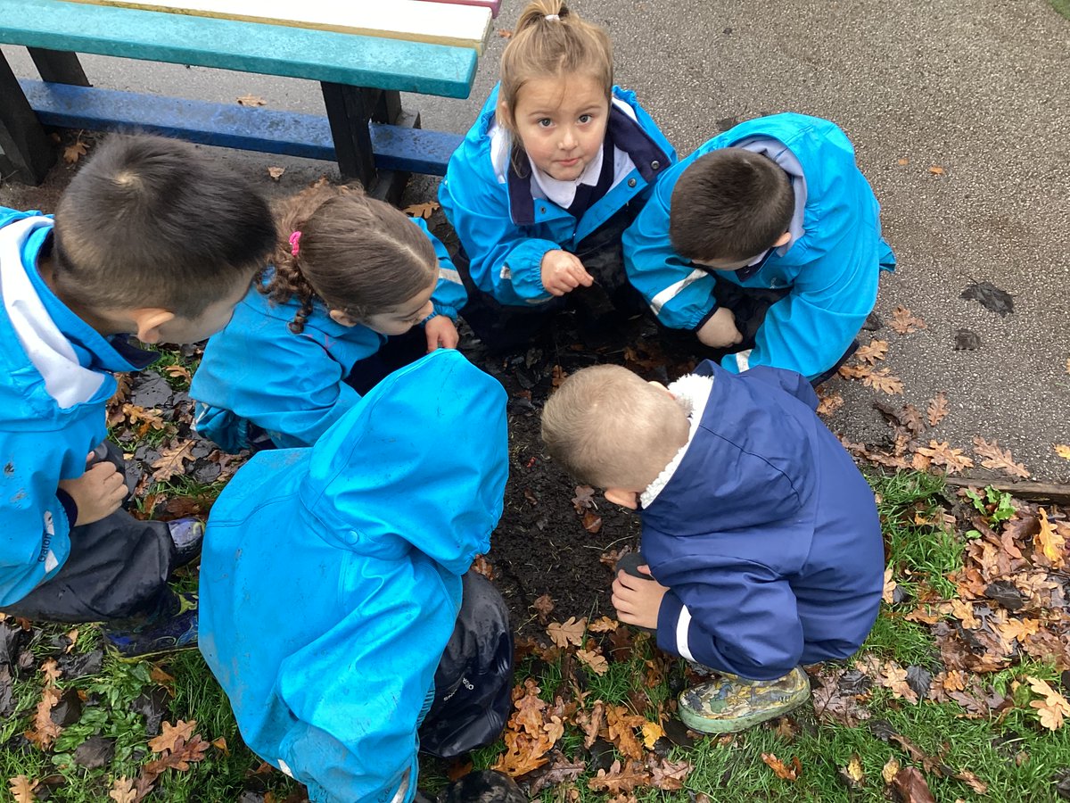 Receptionmonksd's tweet image. #ClassR1 love being outside. Yesterday we explored our playground and as it was really wet and muddy found some wiggly worms, spiders and woodlice. 
We also found some mushrooms and leaves and decided to make some mushroom soup in the mud kitchen. #outdoorfun #naturedetectives