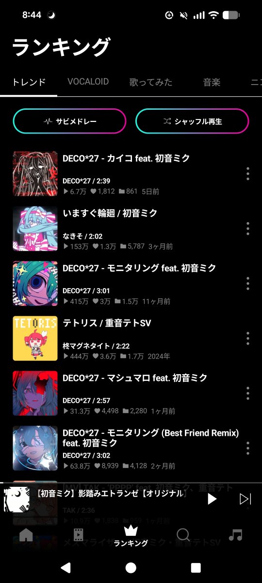 doku_miku's tweet image. ボカコレのランキングのDECO*27率が高すぎて恐ろしい