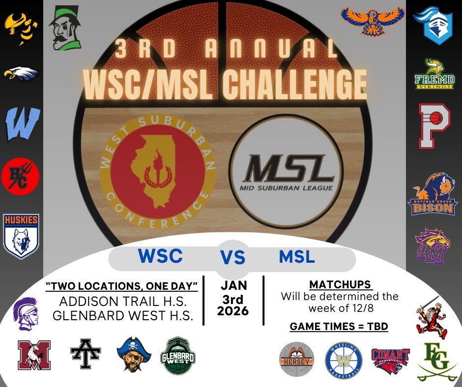 Best of luck to all of “The Challenge” participants as their seasons get underway this week!  The matchups for this year‘s event at Addison Trail &amp; Glenbard West will be determined the week of December 8.