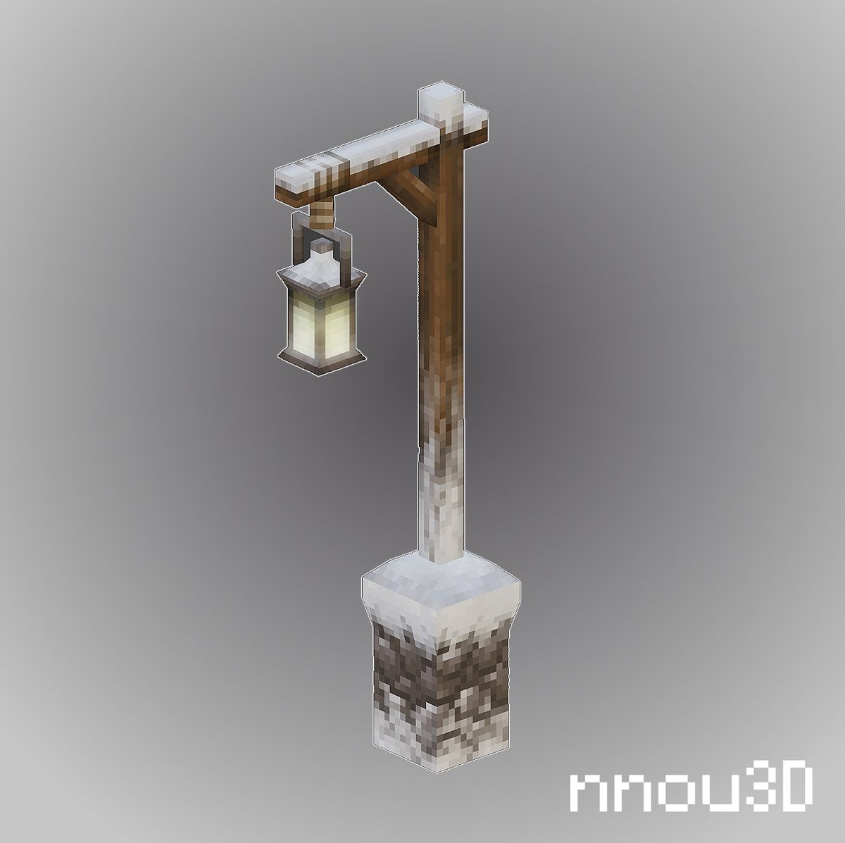 Made a snowy lamp, slowly finishing the outdoor props! 🌨️