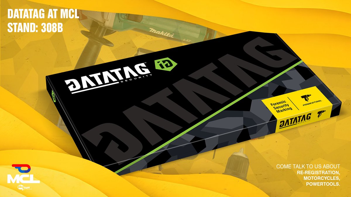 DatatagID's tweet image. Power tool theft costs millions...

Our Datatag Power Tool System fights back 💪 Find out how from tomorrow at @motorcyclelive  - Stand 308B 📍 AND grab our exclusive show offers‼️
