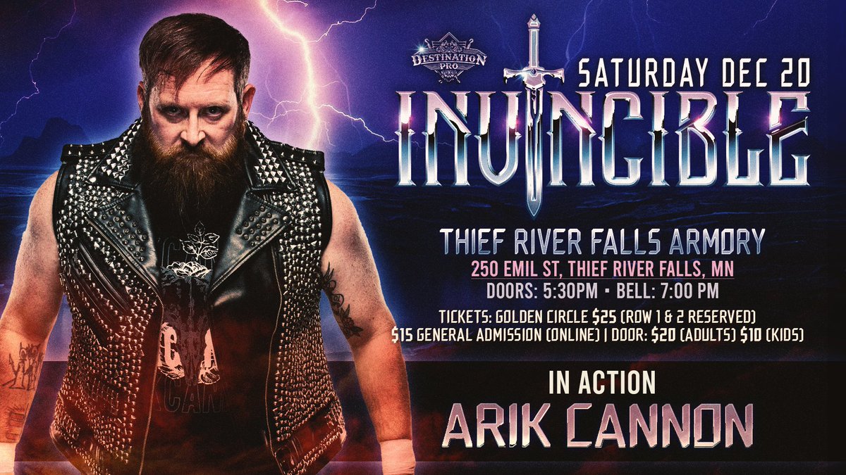 ⚔️ Invational Entrant #6 ⚔️

   "The Anarchist"
     Arik Cannon 

- The World traveled Anarchist brings his expertise and experience in tournament settings as Arik Cannon step into the 2025 Destination Invitational!

Get your 🎟:
tinyurl.com/DPWInvincible