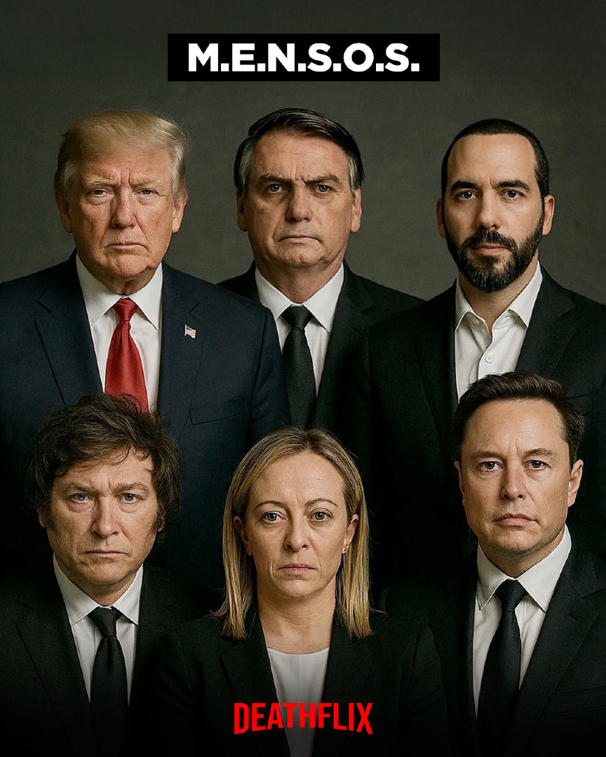 ⚡️¡Nace una organización secreta!

Nadie los eligió, pero están en todos lados:
Se hacen llamar M.E.N.S.O.S.
M – Manipulación
E – Estupidez
N – Negacionismo
S – Segregación
O – Odio
S – Supremacía

📽️ El documental sobre quienes confunden opinión con verdad, y odio con