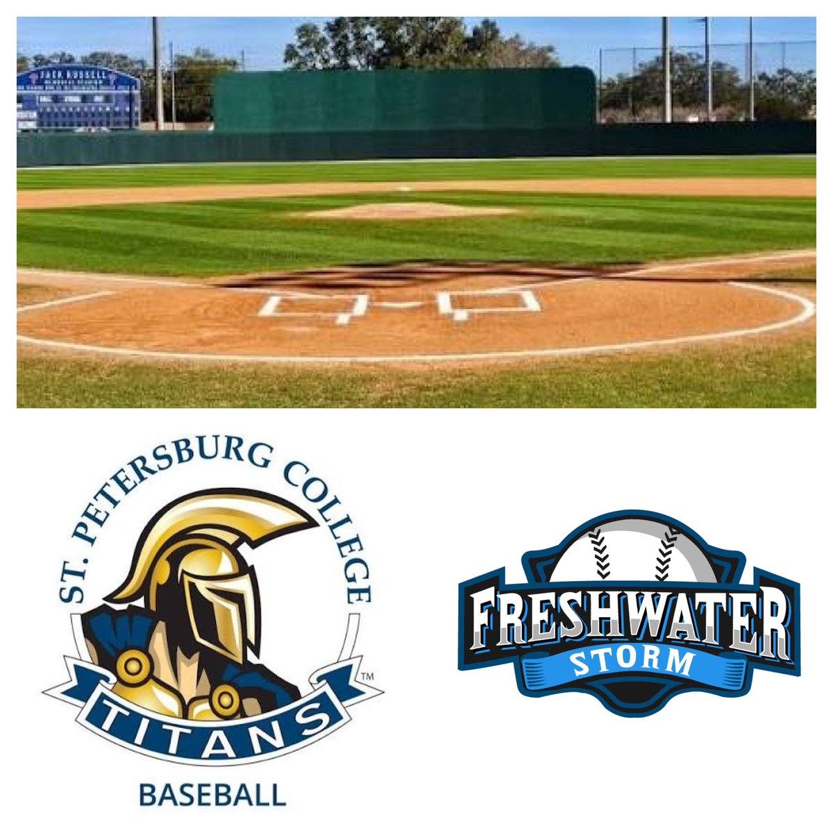 A huge thank you to St. Petersburg College for coming out to evaluate our Freshwater Storm players Sunday!

A Junior College program that plays their home games at Jack Russell Stadium, former spring home of the Philadelphia Phillies, the Titans have produced 109 MLB Draft picks.