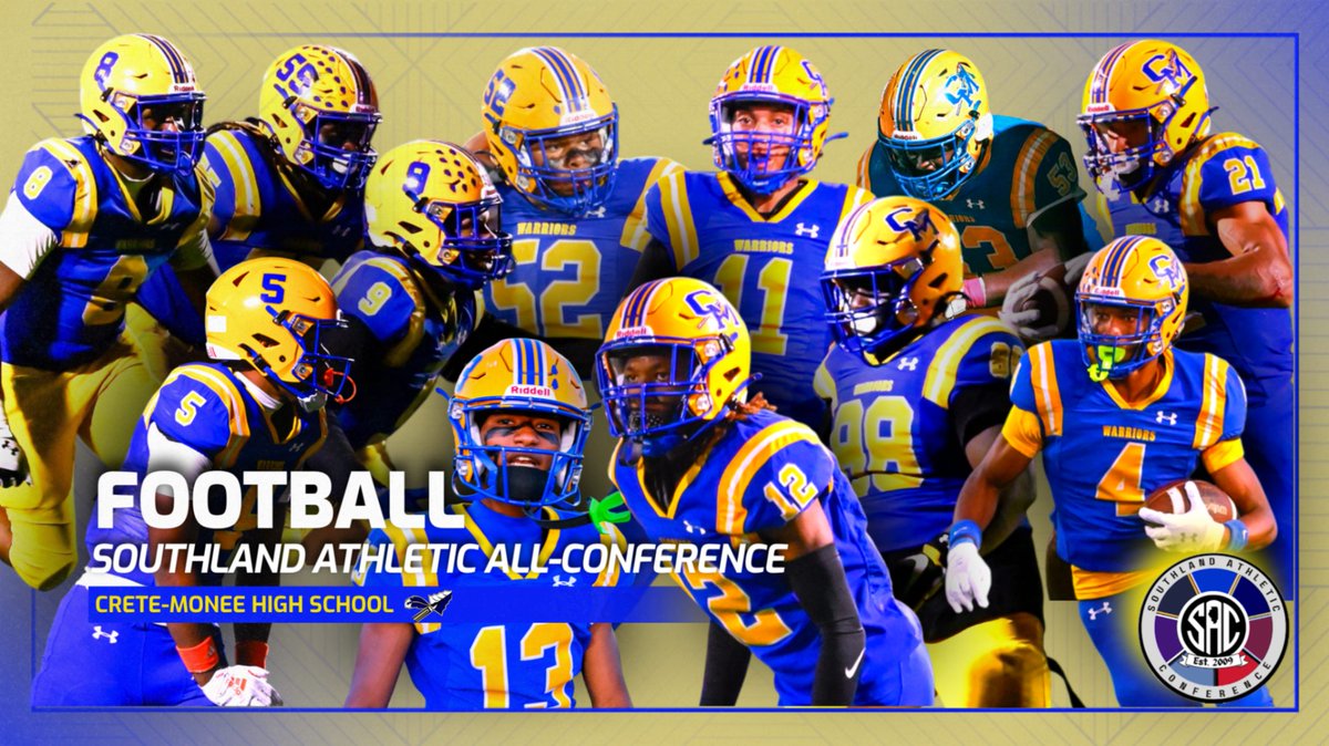 Congratulations to our Southland Athletic All-Conference Selections!

- Couch           
- Patterson
- Yarbrough
- Stonewall
- Atkins
- Jackson
- Elias
- Marshall
- Lovett
- Young
- Lloyd
- LeBranche

#GoWarriors